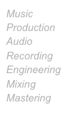 Music
Production
Audio
Recording
Engineering
Mixing
Mastering